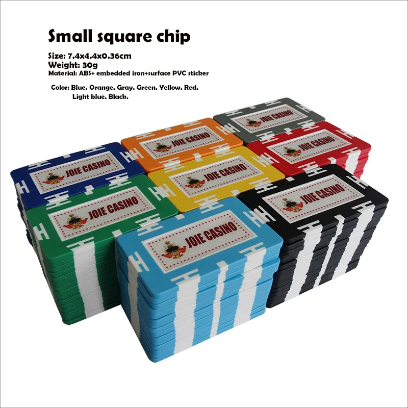Набор квадратных покерных чипов 60 шт. без ценности или с ценностью для вас