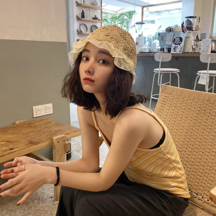 Женские кружева вязаные Рыбацкая шляпа полые шапка вязаная шляпка кружевное