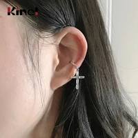 kinel 925 sterling silver ear cuff for women 1 pcs ins zircon clip earrings cross earcuff without piercing earring jewelry