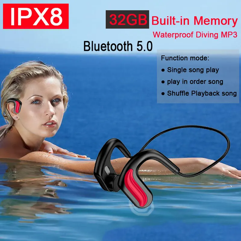 Водонепроницаемость IPX8 MP3 плеер 32 ГБ встроенная память наушники для плавания и