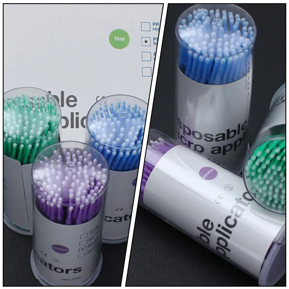 

3 Jars Eyelash Extension Cotton Swab Disposable Graft Eyelash Applicator