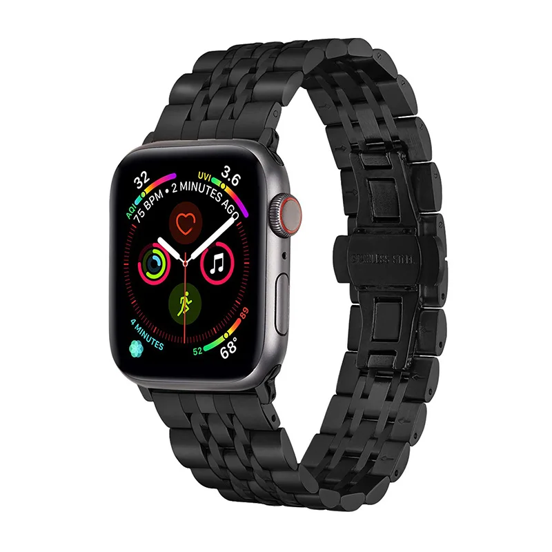 Металлический ремешок для часов Для Apple Watch 4 44мм 40мм ремешок Ссылка Браслет Для серии iwatch 3 2 1 38 мм 42 мм Сменная лента Для женщин Мужчины полоса из нержавеющей стали