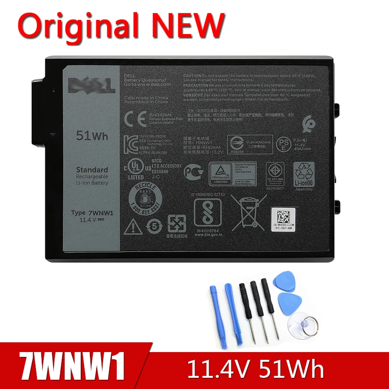 

7WNW1 NEW Original Laptop Battery For DELL Latitude 7424 5420 5424 5420 RUGGED 11.4V 51Wh DMF8C