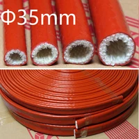 thickening fire proof tube id 35mm silicone fiberglass cable sleeve high temperature oil resistant insulated wire protect pipe