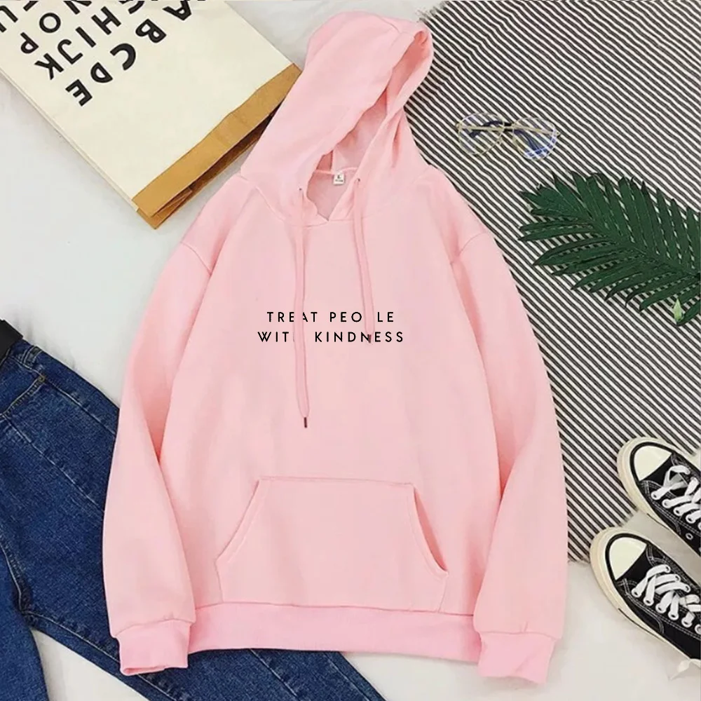 

Treat People with Kindness Hoodies Mens Be Kind Sweatshirt Inspirational Quote Man Clothes 2020 Girls Vintage Tops L New