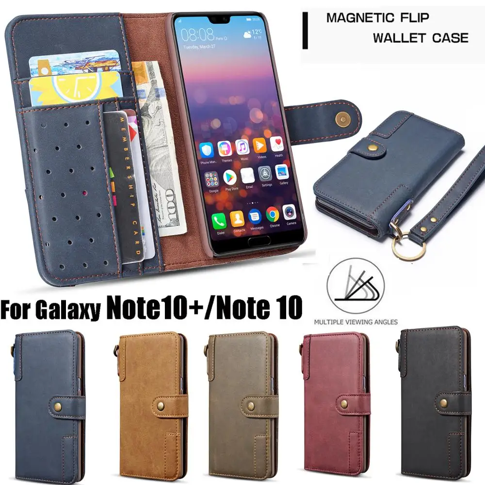 Классический чехол для Samsung Galaxy Note10 + Note 10 книжка из натуральной коровьей кожи с