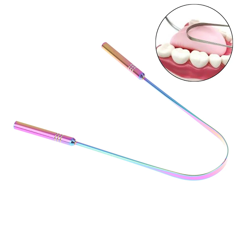 

High Quality Stainless Steel Tongue Scraper Cleaner Fresh Breath Cleaning Coated TongueToothbrush Dental Oral Hygiene Care Tools