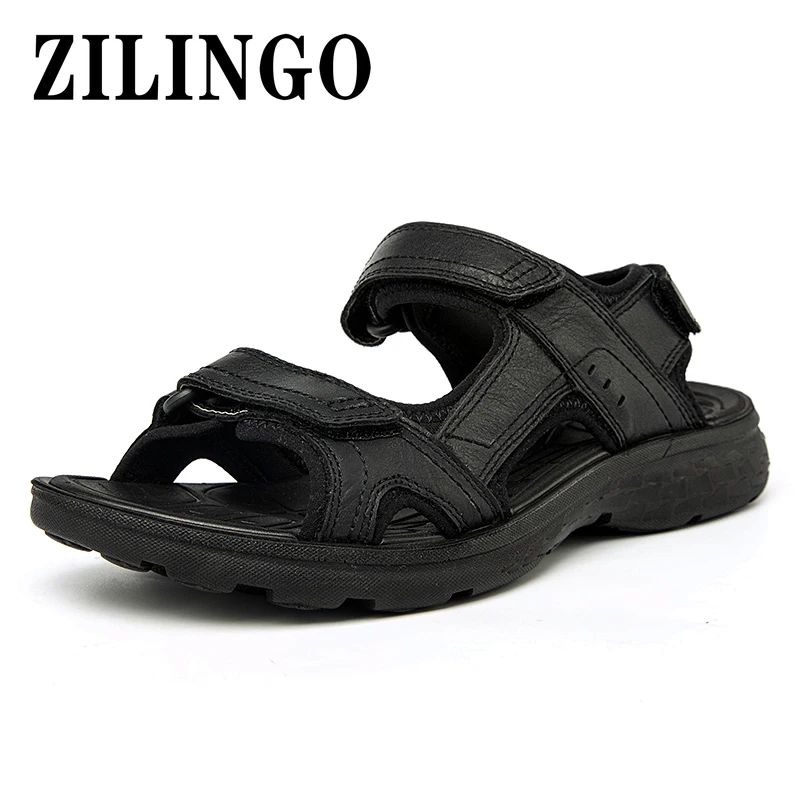 

New Summer Men's Sandals Comfortable Genuine Leather Shoes Men Beach Sandals Outdoor Wading Sneakers Gladiator Sandals 39-47
