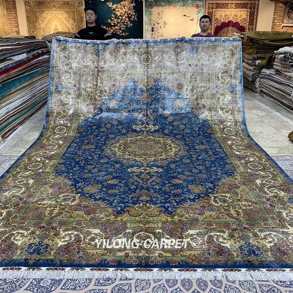 YILONG 10 'x 14' большой шелковый ковер ручной работы для гостиной восточный