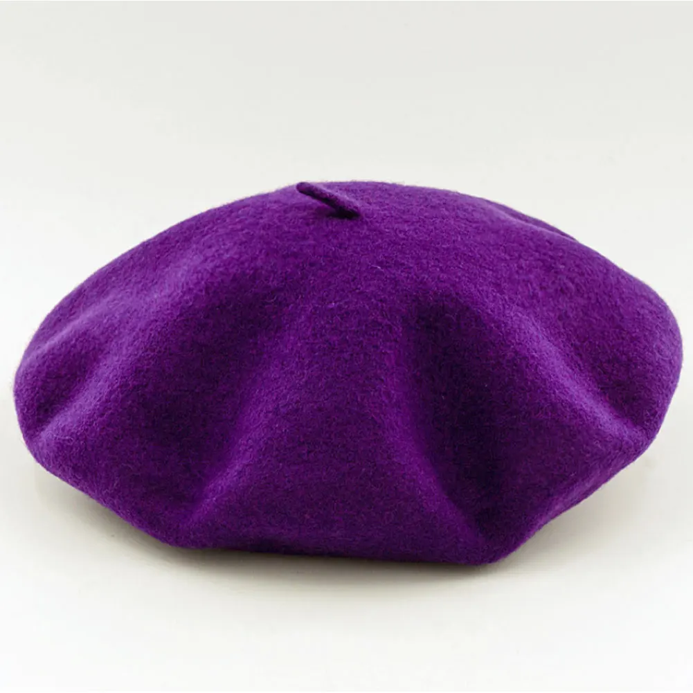 

Casual Women Hat Beret Vintage Plain Cap Girl'S Wool Warm Winter Berets Beanie Outdoor Walking Hat 1pcs