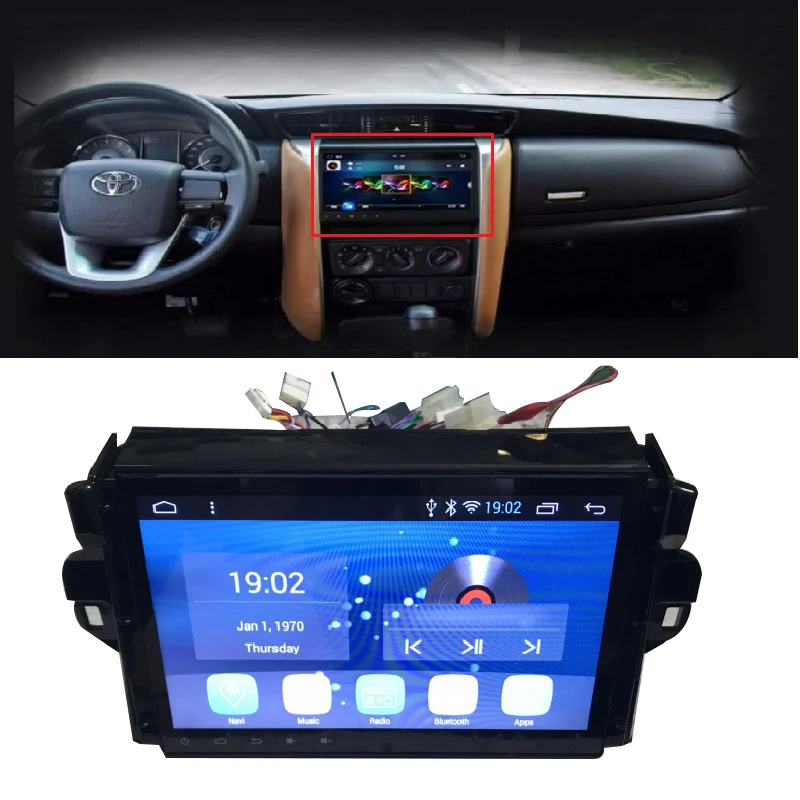 FM MIRROR LINK GPS ANDROID сенсорный экран Core автомобильный аудиоплеер подходит для fortuner 2015