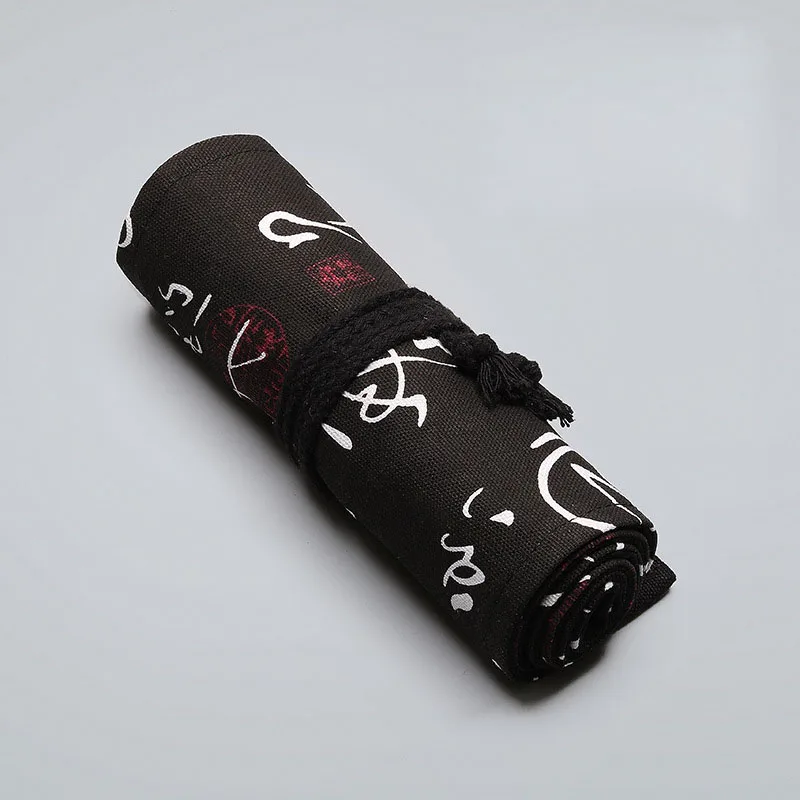 Милый тканевый рулон школьный чехол для карандаша с 36/48/72 отверстиями пенал