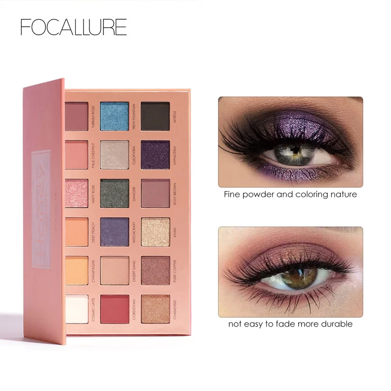 FOCALLURE 18 оттенков тени для век Палитра легко носить Блестящий макияж стойкие