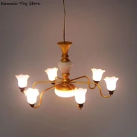 112 scale model led ceiling lamp dollhouse furniture chandelier 3v light sand table diy material miniature accessories kid toy