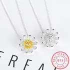 Женское Ожерелье из стерлингового серебра 925 пробы с подвеской Маргаритка Подсолнух, ожерелье до ключицы, летнее ювелирное изделие, ювелирные изделия, в наличии