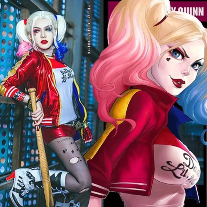 Костюмы для косплея самоубийц футболка куртка штаны браслет пояс ожерелье