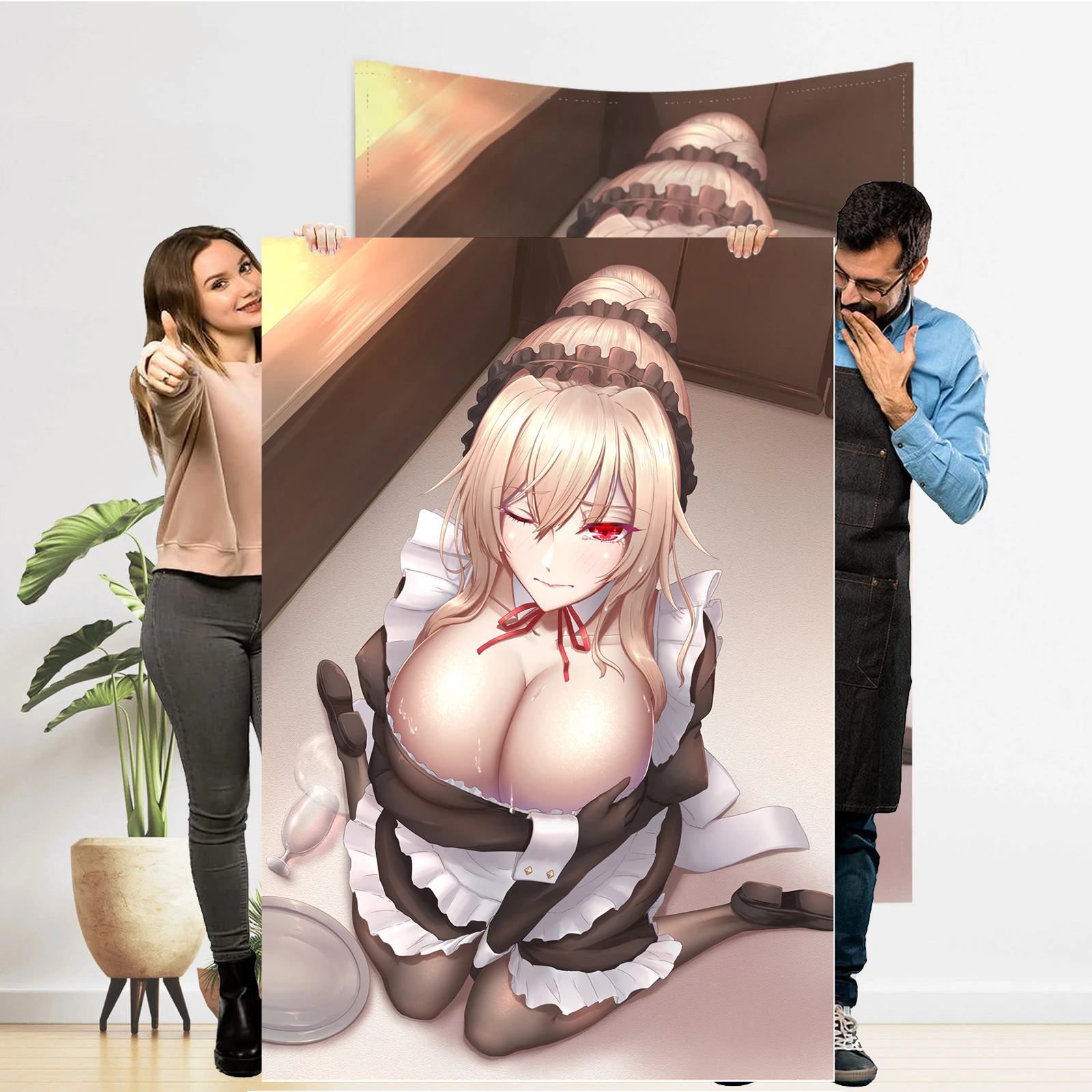 

Hentai Anime Manga Poster Tapestry Sexy Nudity women Poster Wall Hanging Maid Outfit Cosplay Sexy Adult Comic Merch Room Decor