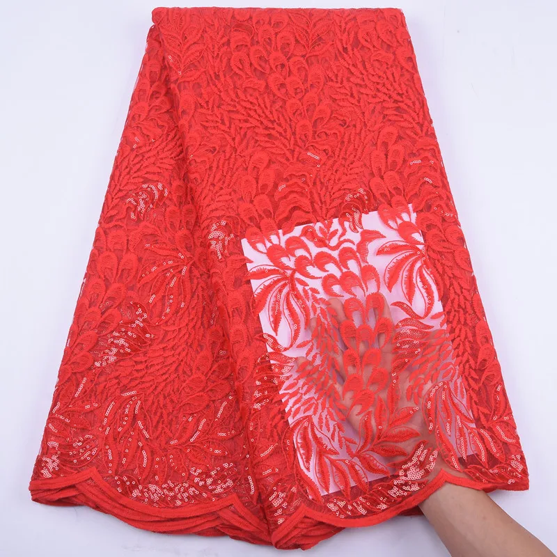 

African Milk Silk Lace Fabric 2020 French Tulle Lace Fabric Nigerian Mesh Sequins Lace Fabric For bride Wedding Dress Party