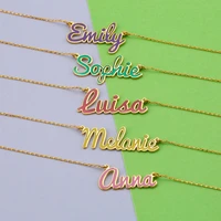 goldbutterfly personalized colorful name necklace custom gold name necklace with color filling birthday gift valentines day gift