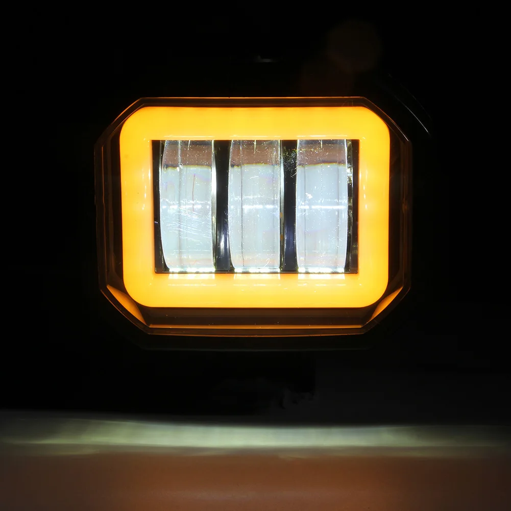 

4inch Square LED Car Boat Angel Eye Work Yellow White Light Bar 12V 24V Portable Spotlights Motorcycle Off Road UAZ ATV Truck