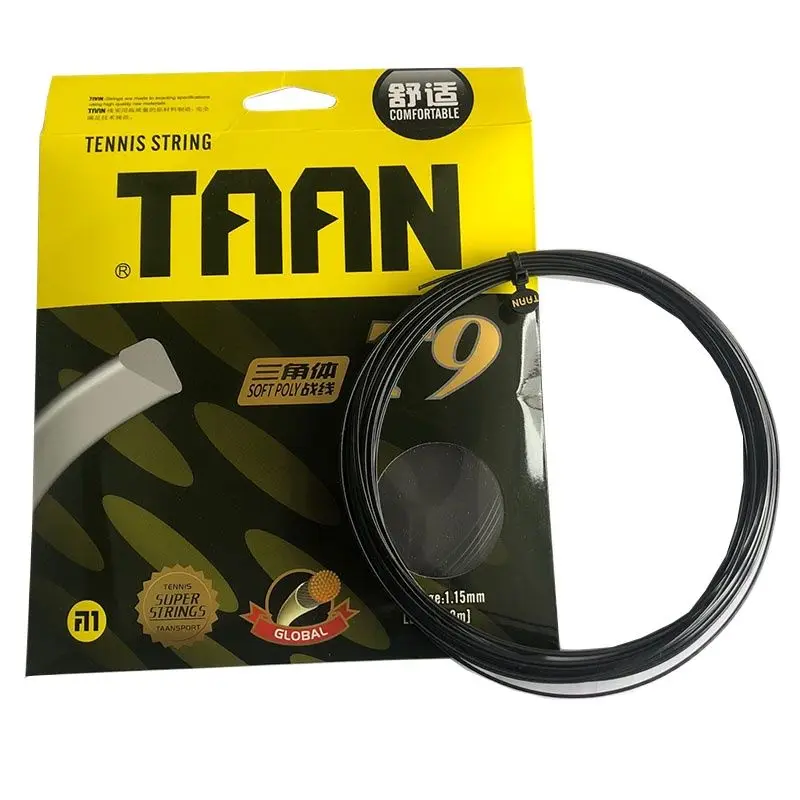 

10pcs Wholesales Free shipping Genuine TAAN T9 unique triangle tennis string comfortable polyester string 1.15MM 12m