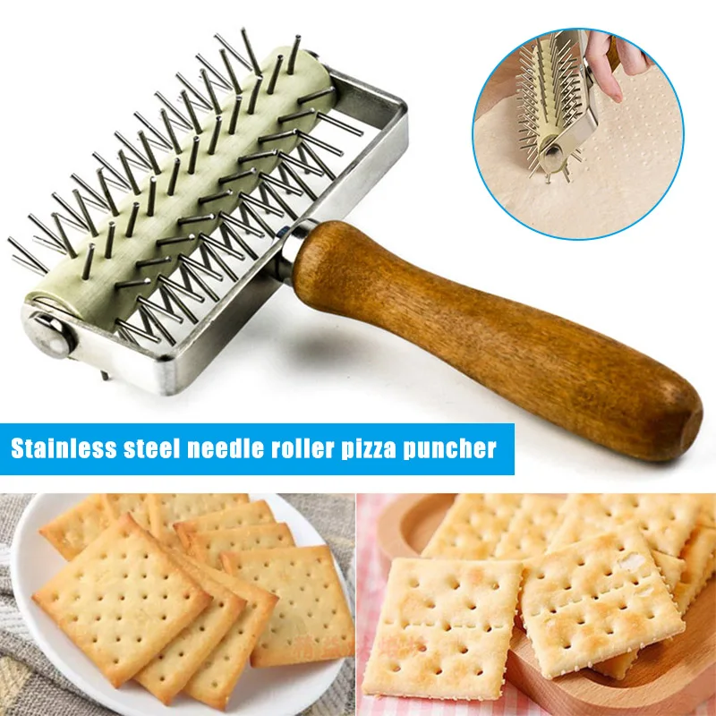 

Dough Spike Roller Wheel Bread Pie Pizza Pasta Hole Maker Diy Tool New Hot Stainless Steel Rolling Pin Pizza Puncher