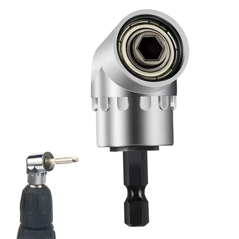 

105 Degree Right Angle Drill Attachment and Flexible Angle Extension Bit Kit for Drill or Screwdriver 1/4" Socket Adapter Tool