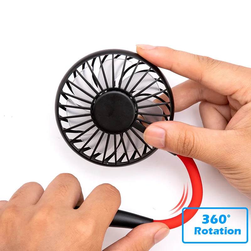 

Portable Hanging Neck Fans 3 Speeds USB Rechargeable Handheld Fans Sports Fans Cooler Dual Mini Fan Hands-free Neckband Lazy Fan