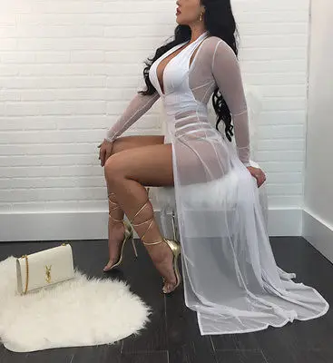 Женский купальник-бикини в стиле бохо Сетчатое пляжное вязаное крючком платье из