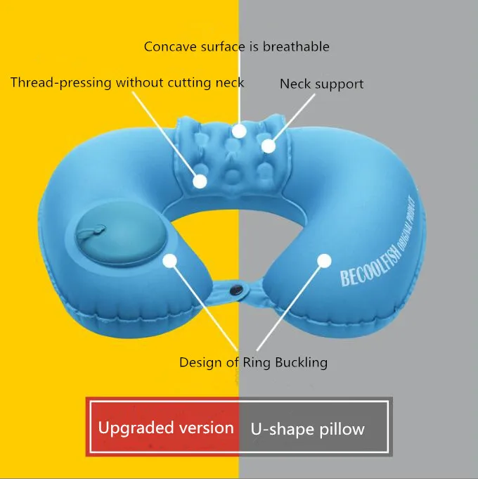 Новая надувная подушка для шеи дорожная U-образная воздушная подголовник головы