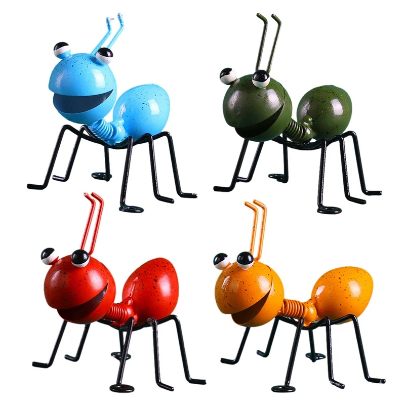 

Colorful Cute Garden Art Metal Sculpture Ant Ornament Insect For Hanging Wall Art Garden Lawn Decor Indoor Outdoor