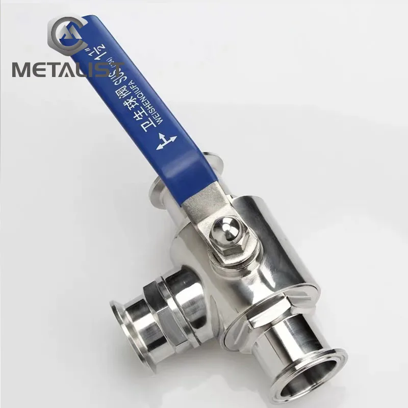 METALIST Pipe OD 51MM-89MM SS304 Or SS316L Stainless Steel Sanitary 3 Way Ball Valve T Port Ferrule Type Fit 2&quot 64mm Tri Clamp |