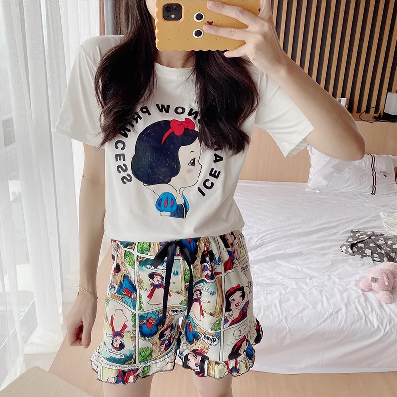 2 шт. диснеевский Микки moues с короткими рукавами пижамы Минни-Маус одежда для сна