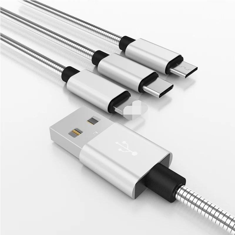 3 в 1 кабель для быстрой зарядки Type C 8Pin Micro USB передачи данных iphone 11 Pro X Xr 8 7 6 6S Plus Sumsung