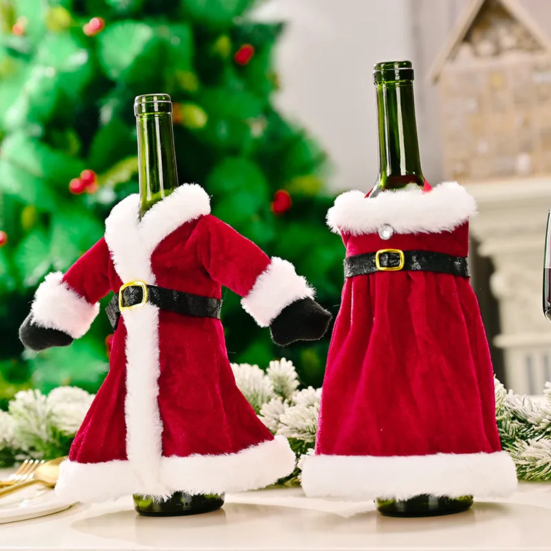 

1 шт. рождественское платье юбка крышка бутылки вина новый год 2022 рождественские украшения для дома Navidad подарки Рождество