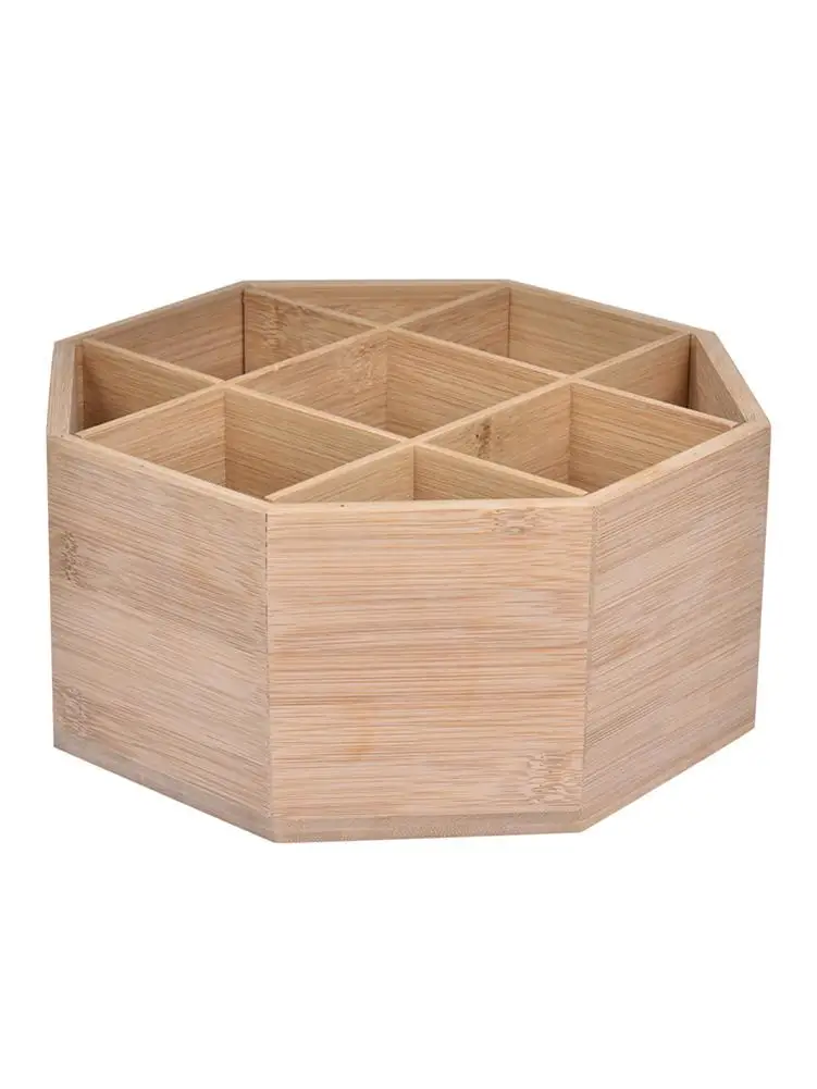 

Natural Bamboo Storage Box Sectional Tray Snack Teabag Container Spiral Tea Bag Storage Box Desktop Storage Rack For Cabinets
