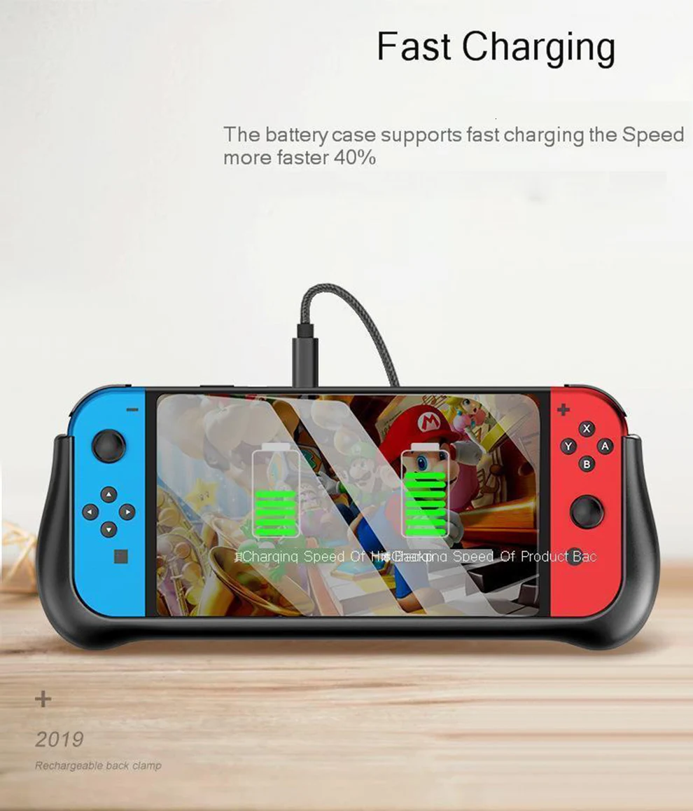 10000 мАч для nintendo Switch чехол для зарядки аккумулятора чехол для переключателя power Bank чехол для внешнего зарядного аккумулятора для переключателя