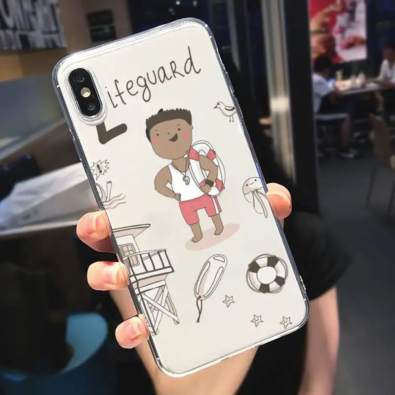 

Cartoon Teacher Phone Case Transparent soft For iphone 5 6 7 8 11 12 s c se plus mini x xs xr pro max cover shell funda