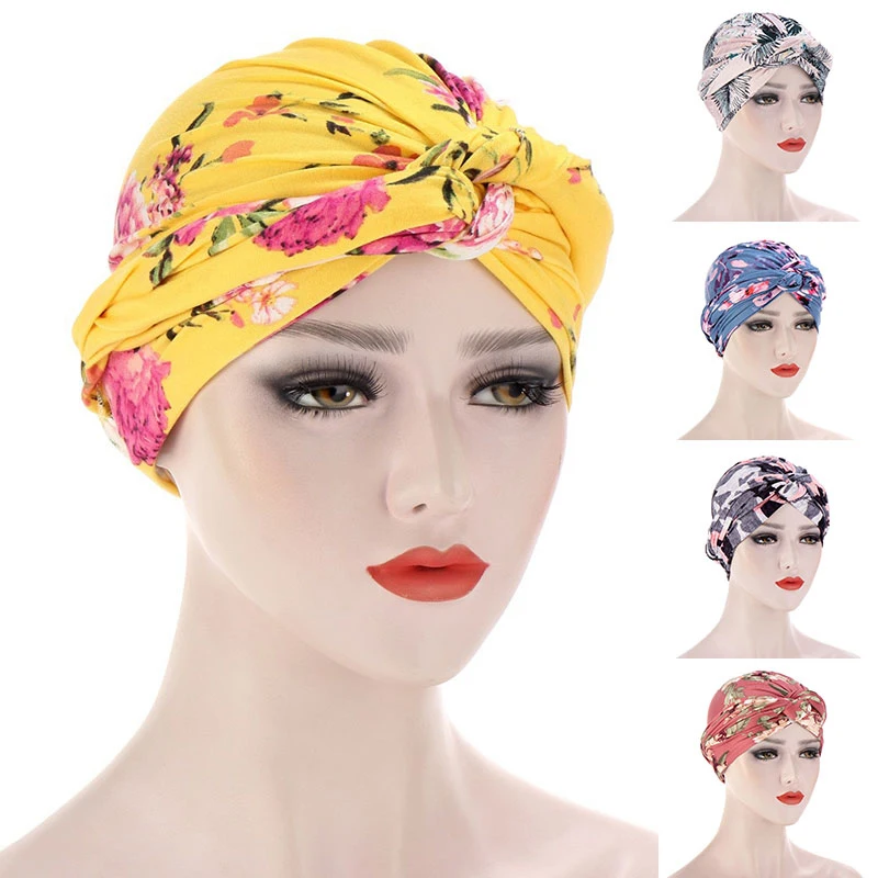 

Fashion Turban Hat Sleep Hat Muslim Head Cover Folds Head Accessories Headscarf Resuable Bonnet Hat Night Cap Women