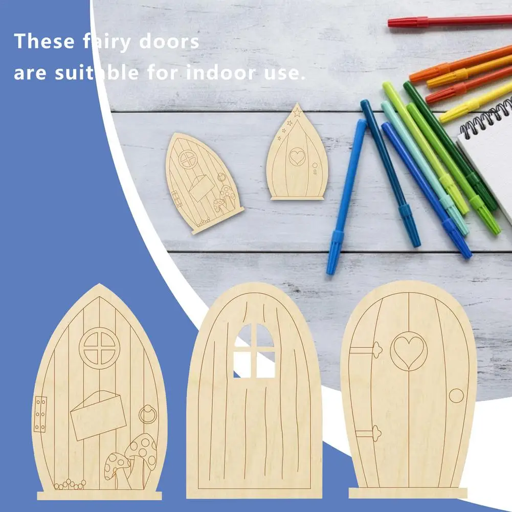 

24PCS Fairy Garden Doors DIY Paper Craft Kit Children Designing Accessories Home Decorations