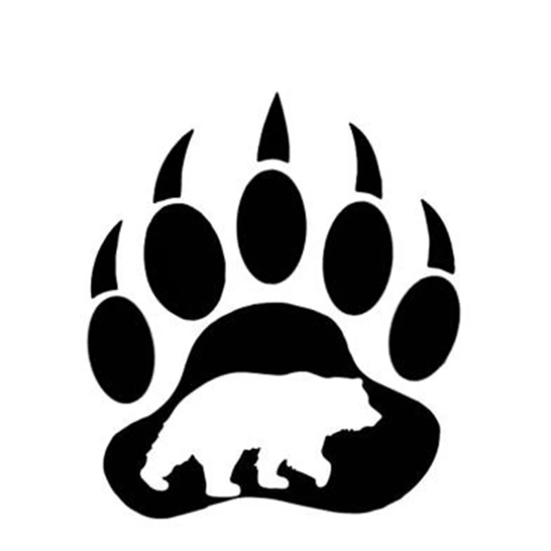 Черный/серебряный со смешным медведем в Медведь Наклейка на автомобиль виде лапы