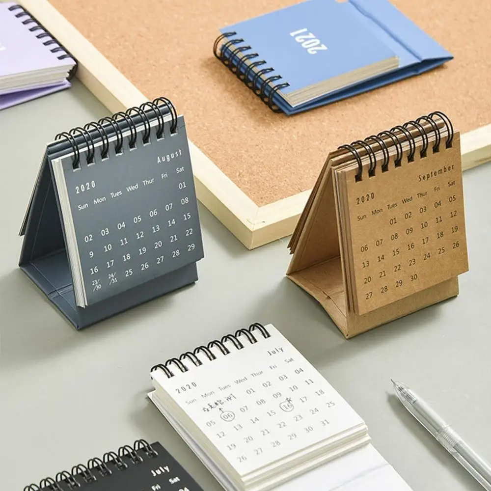2021 тонкий Простой Настольный календарь освежающий мини офисные школьные