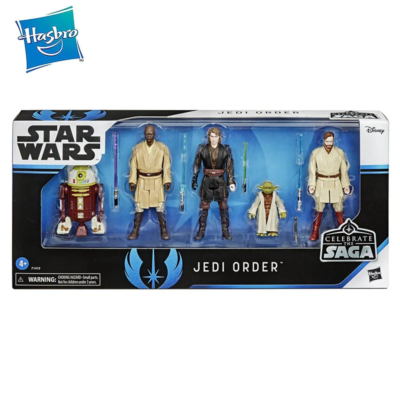 

3.75 inch Hasbro Star Wars Figures Jedi Knight 5-man Outfit Spot PVC Model Character Collection Model Children Toy Model gifts
