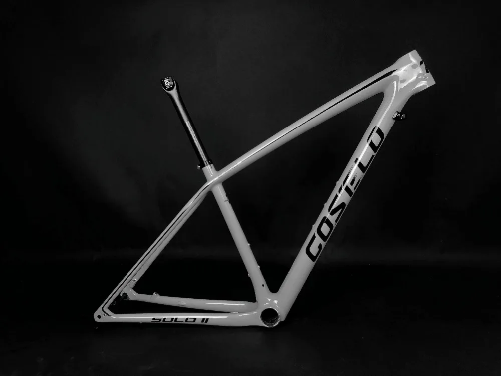 29er M gray T1000 углеродное волокно Costelo SOLO II горный MTB 29er карбоновая рама для велосипеда Рама Подседельный штырь зажим только 820-920 г Супер светильник - Цвет: 29er M gray