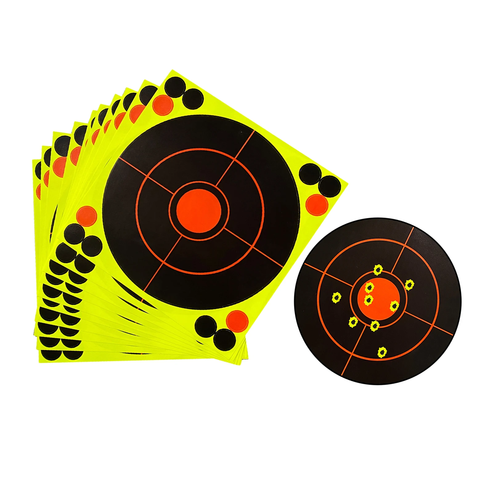 

8.3inch Reactive Shooting Target Bright Fluorescent Hunt Training Aids Splatter Paper Targets Self-Adhesive Sticker Sheets