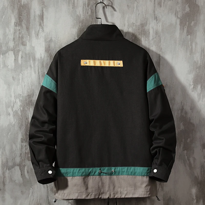 Мужская куртка карго с карманами в стиле пэчворк хип хоп Японская уличная одежда