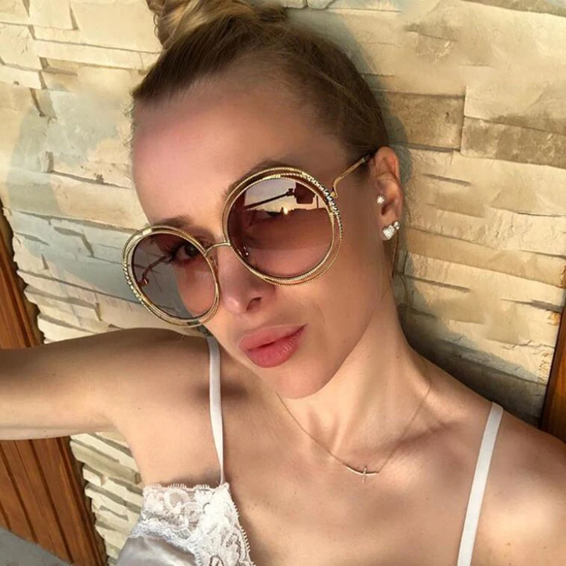 Солнечные очки в стиле ретро UV400 женские солнцезащитные аксессуары круглой