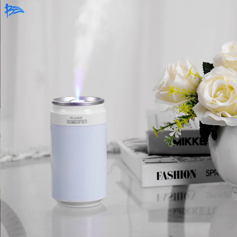 

BangCai 200ml Can Air Humidifier Essential Oil Aroma Diffuser Finely Atomized Night Light Mute Anti-Dry Small Creative Gift