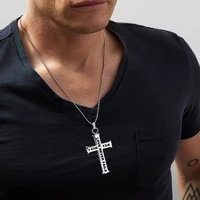 cuban chain men and women titanium steel cross necklace stainless steel bible verse pendant puerto rico pagan buddha necklace