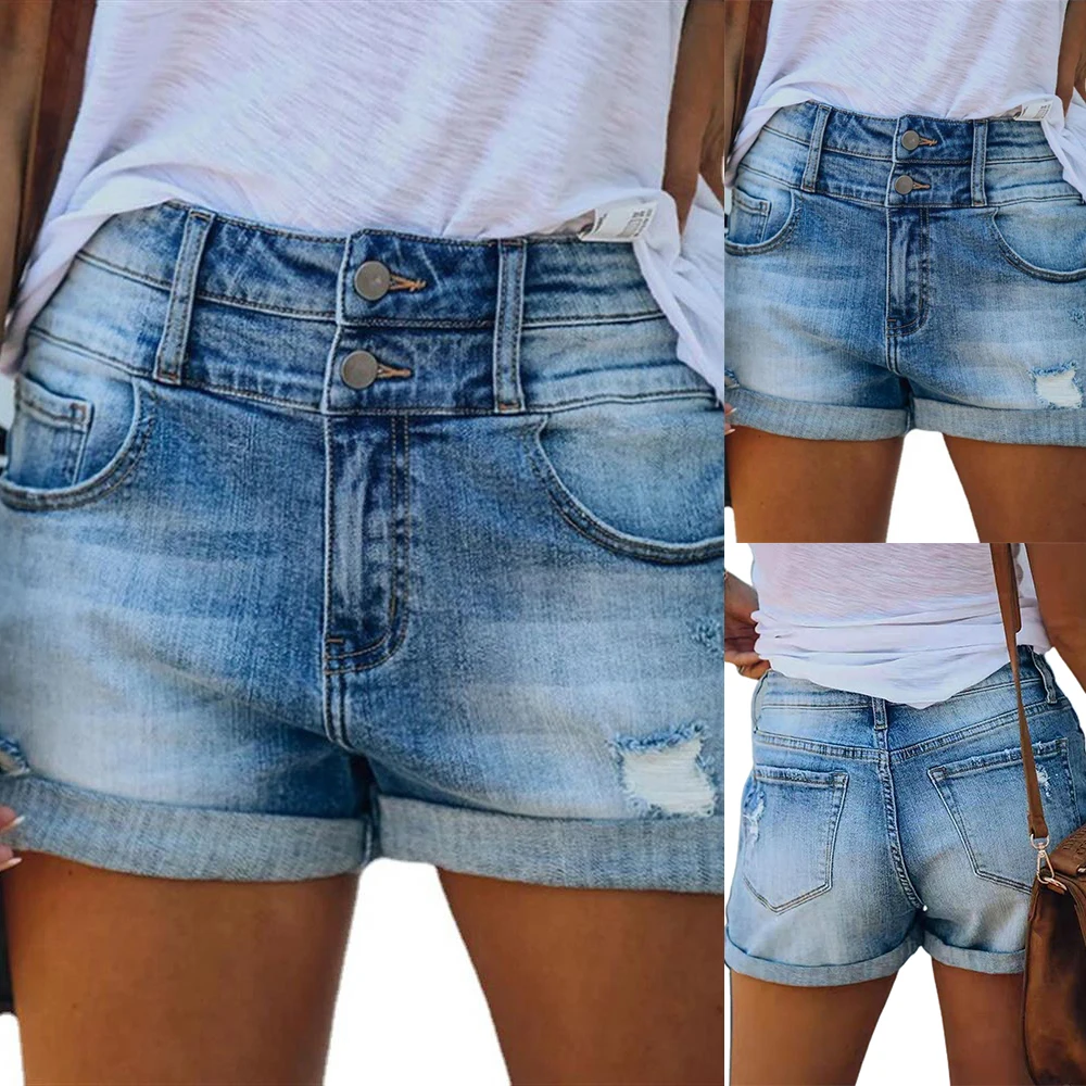 

Denim Shorts Vintage Fashion Causal Woman High Quality Tassel Women Harajuku Vintage Faded and Distressed Ripped Jean Shorts